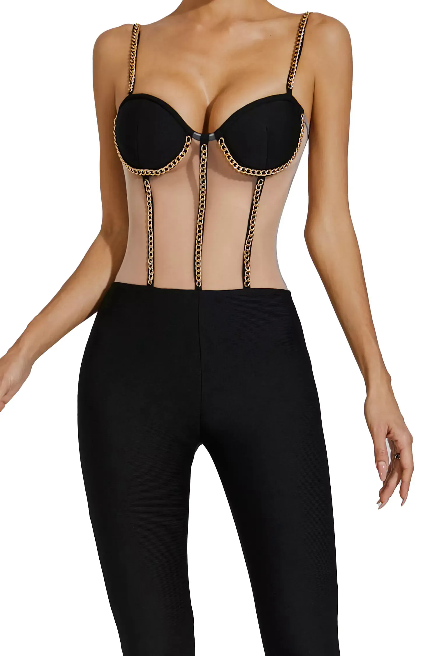 Marlowe Black Mesh Jumpsuit Marlowe Black Mesh Jumpsuit