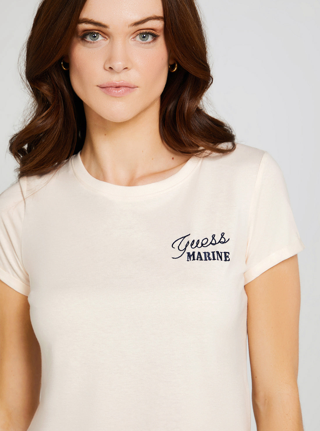 Eco Cream White Marine Logo T-Shirt Eco Cream White Marine Logo T-Shirt
