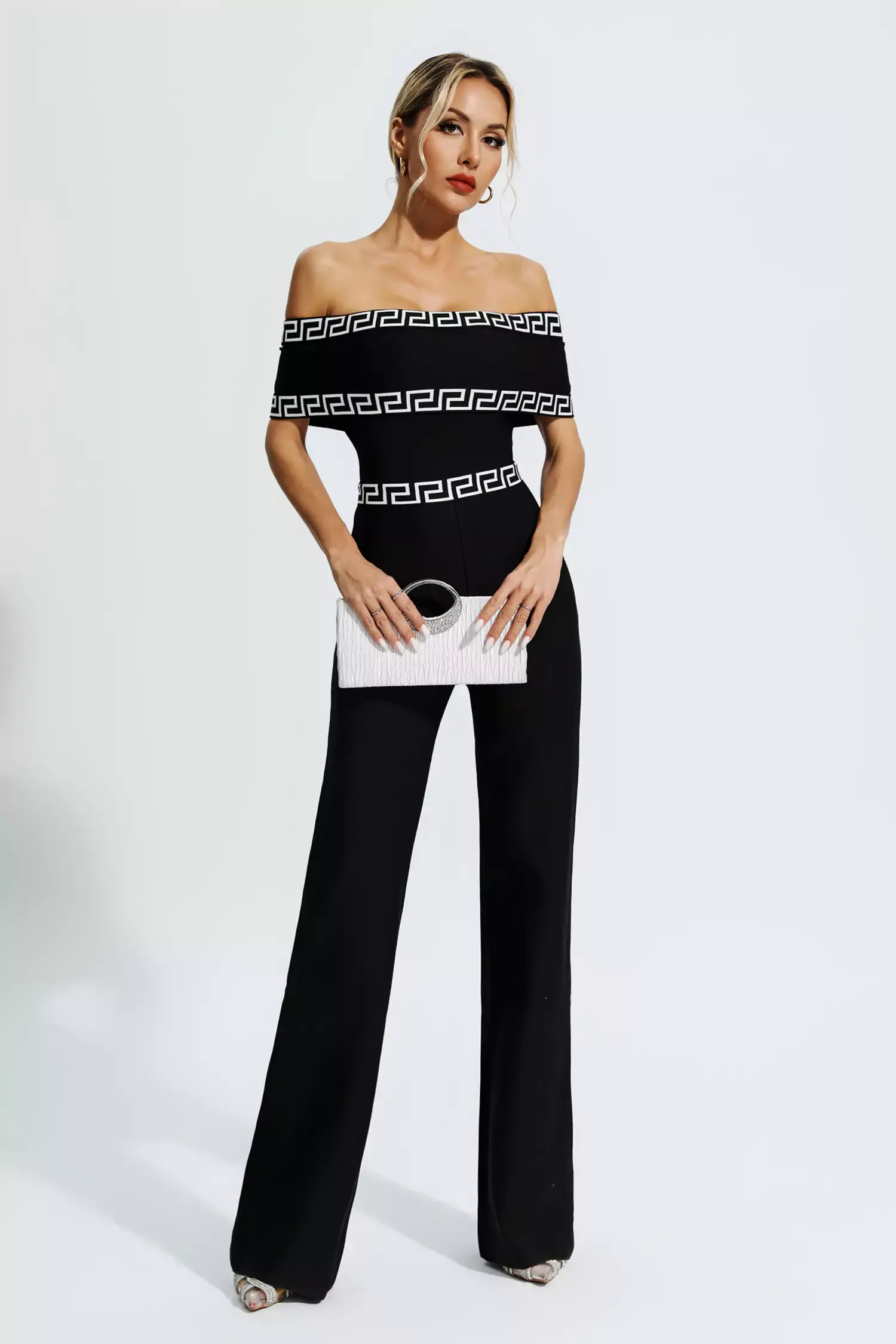 Ryleigh Black Printed Bandage Jumpsuit Ryleigh Black Printed Bandage Jumpsuit