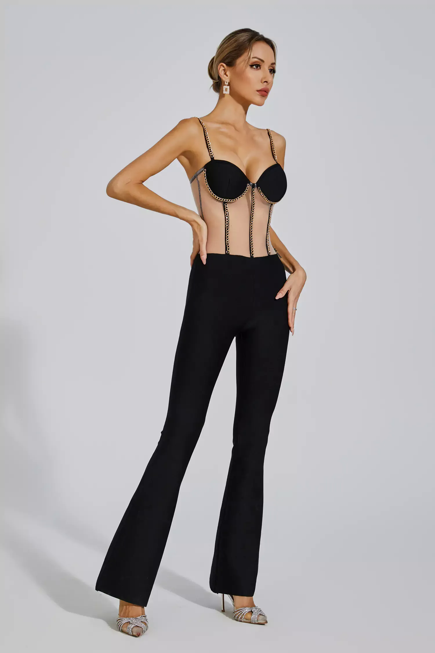 Marlowe Black Mesh Jumpsuit Marlowe Black Mesh Jumpsuit