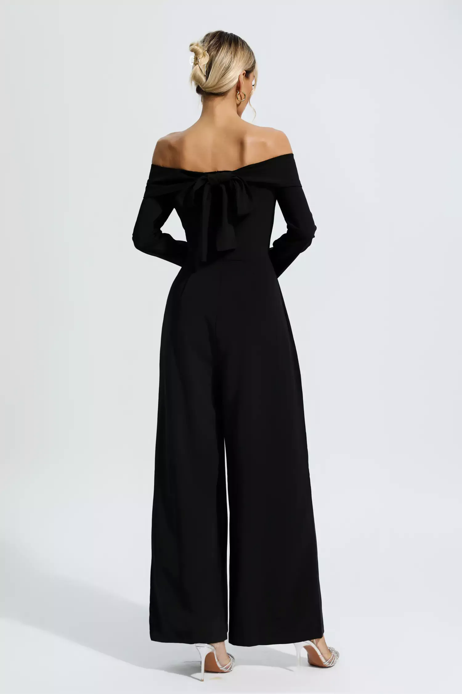 Cassidy Black Off Shoulder Drape Jumpsuit Cassidy Black Off Shoulder Drape Jumpsuit