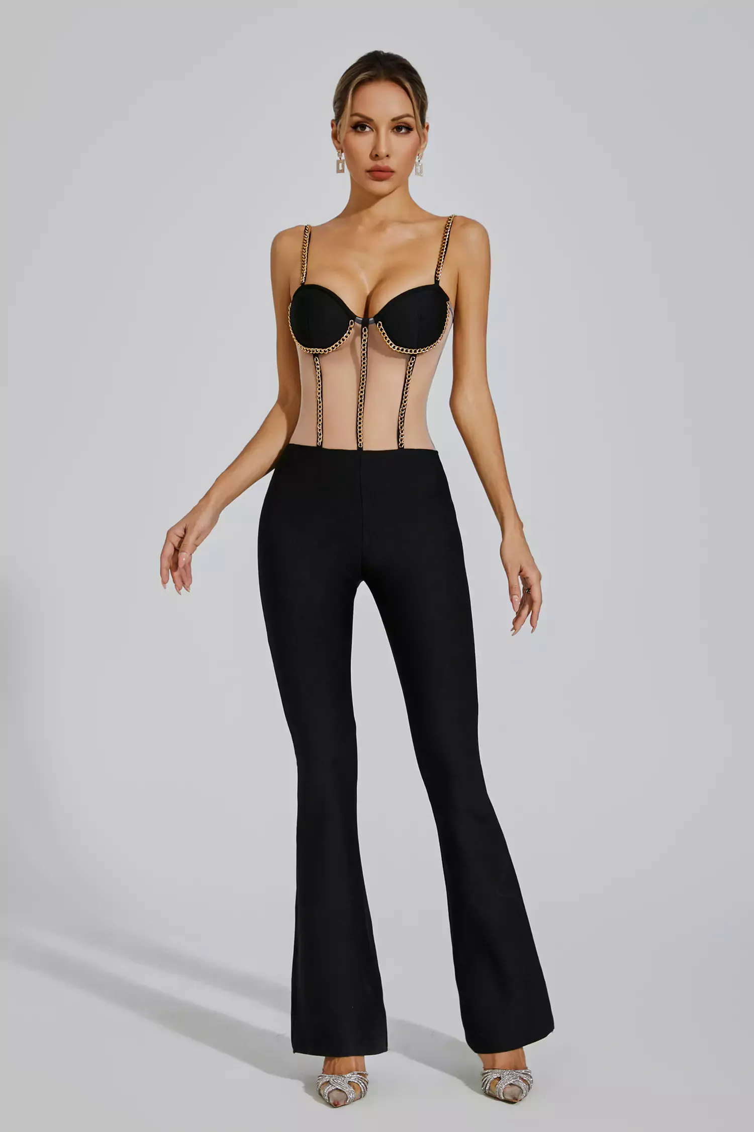 Marlowe Black Mesh Jumpsuit Marlowe Black Mesh Jumpsuit