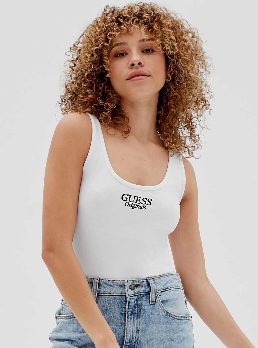 Guess Originals White Brea Bodysuit Top Guess Originals White Brea Bodysuit Top