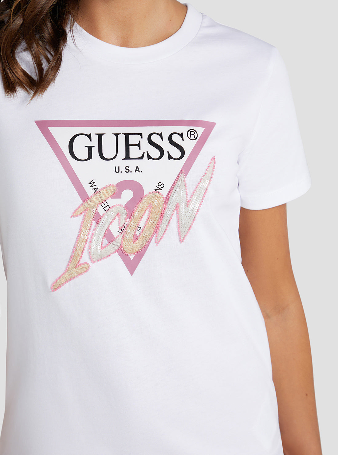 Eco White Sequin Icon Logo T-Shirt Eco White Sequin Icon Logo T-Shirt