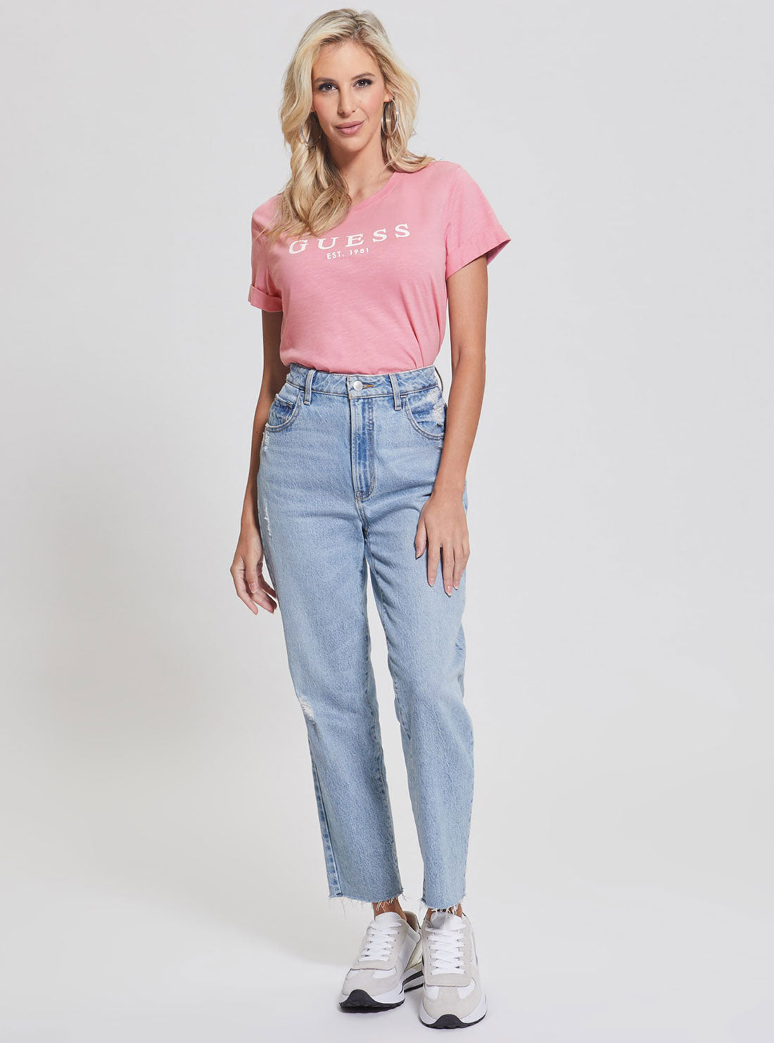 Eco Pink 1981 Roll Cuff Logo T-Shirt Eco Pink 1981 Roll Cuff Logo T-Shirt