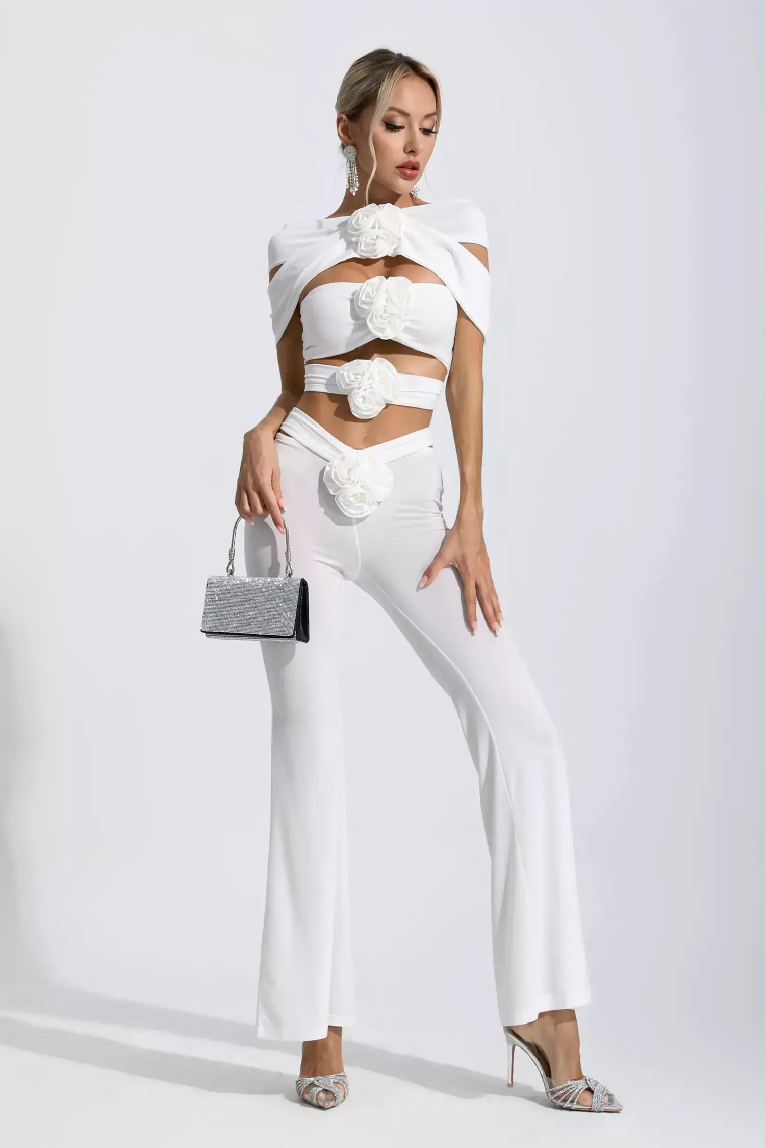 Makenzie White Floral Cutout Set