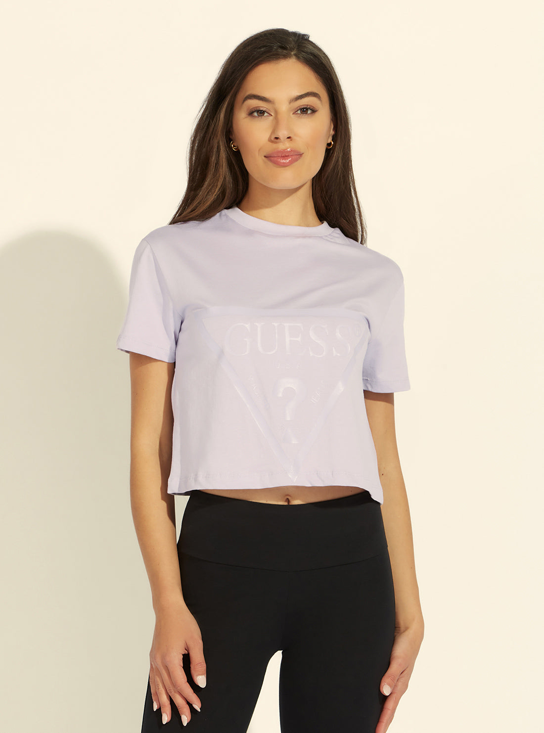 Eco Lilac Purple Adele Logo Crop T-Shirt Eco Lilac Purple Adele Logo Crop T-Shirt