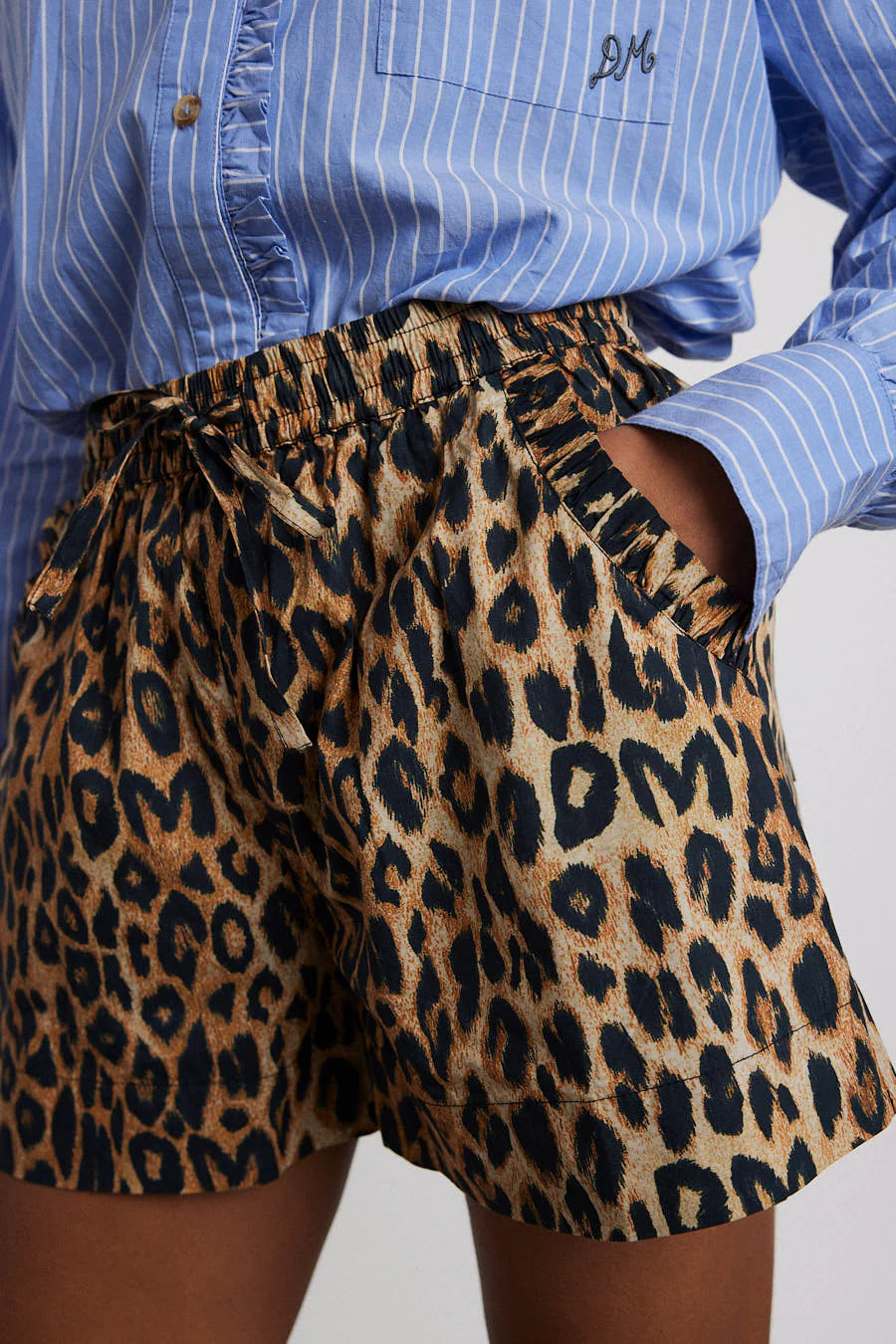 Leopard Pull On Shorts Brown Leopard Pull On Shorts Brown