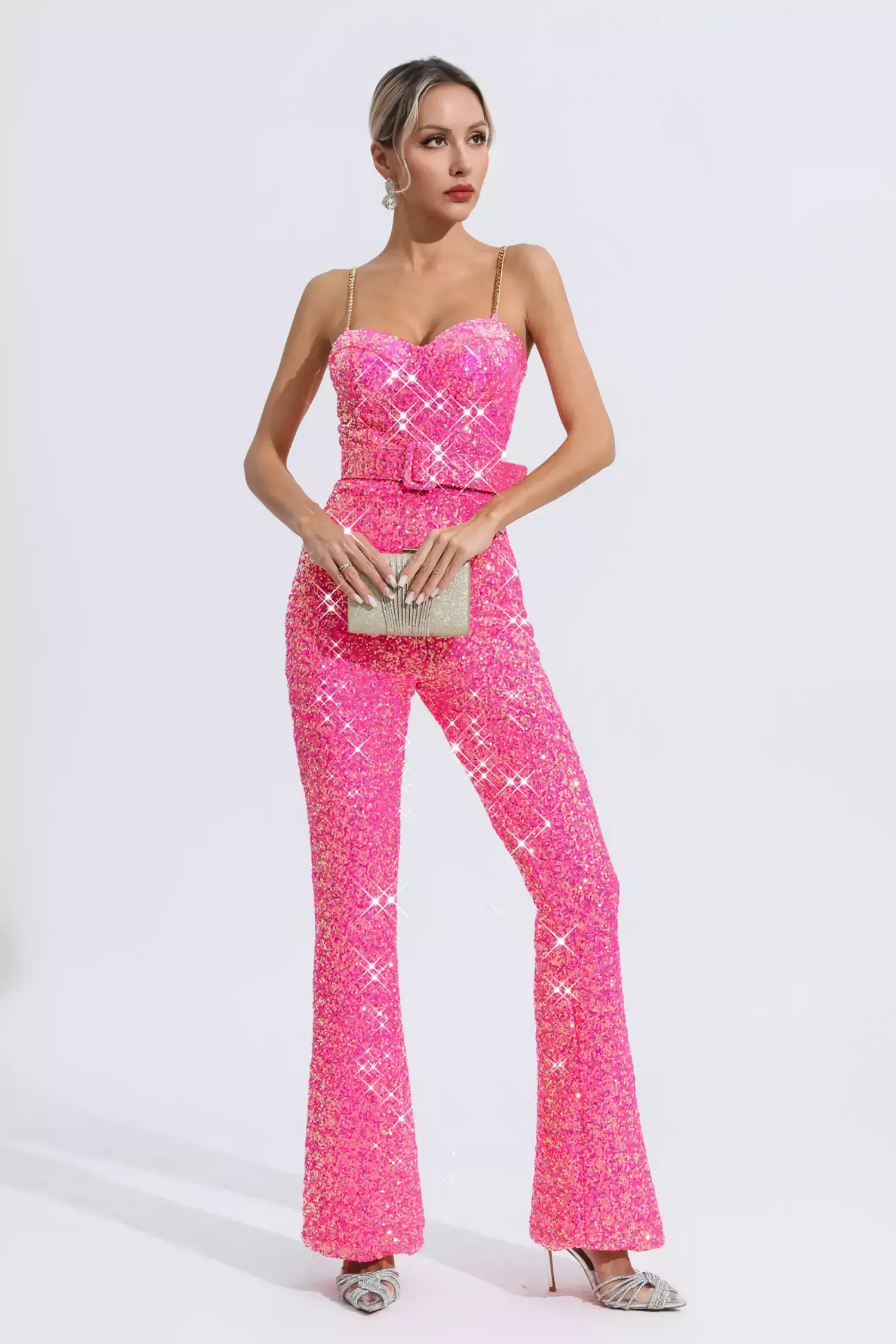 Fallon Rose Red Sequins Jumpsuit Fallon Rose Red Sequins Jumpsuit
