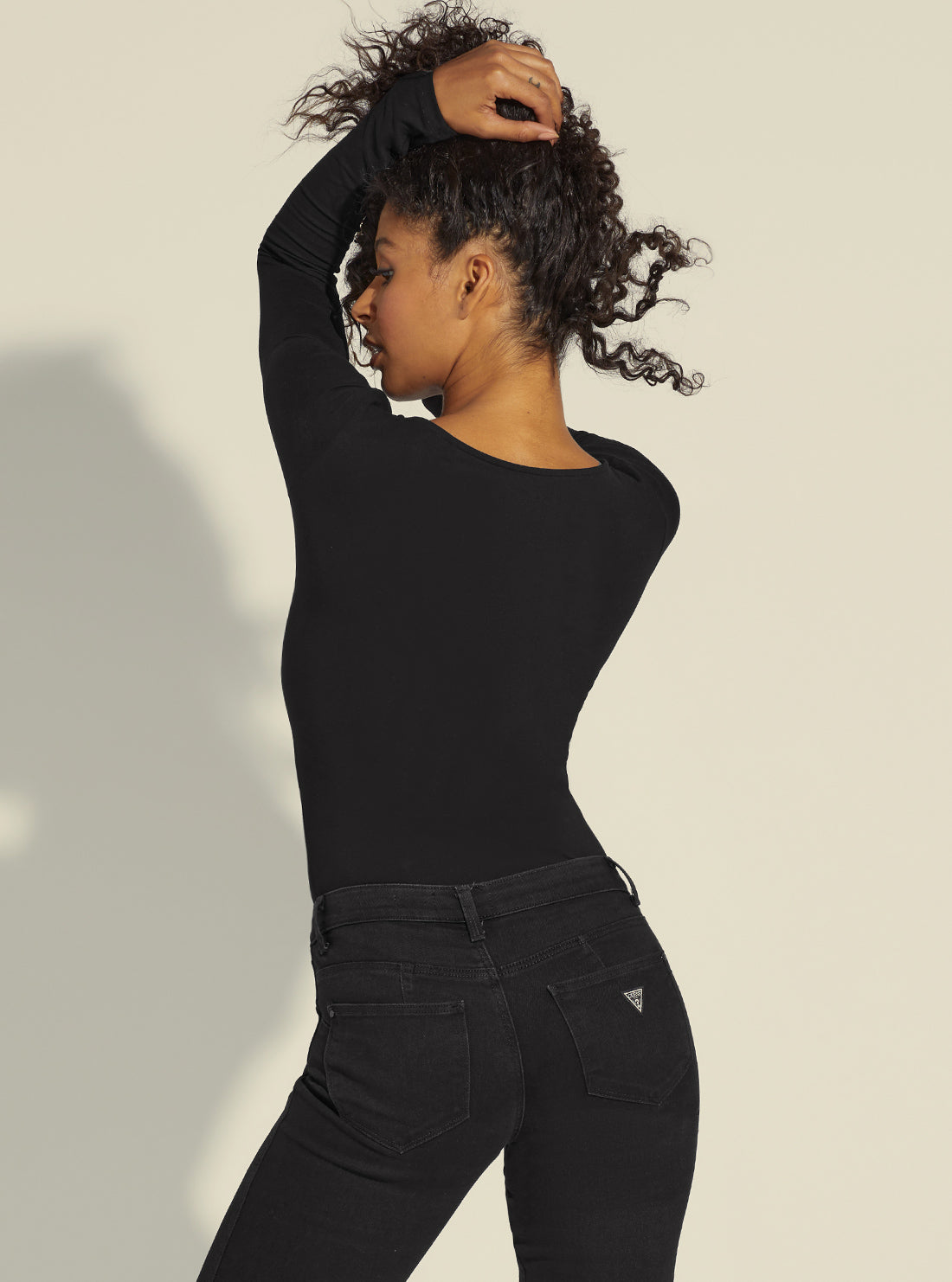 Eco Black Hevelina Logo Bodysuit Top Eco Black Hevelina Logo Bodysuit Top