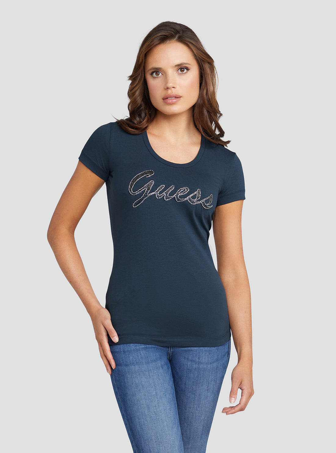 Eco Blackened Blue Adriana Logo T-Shirt Eco Blackened Blue Adriana Logo T-Shirt