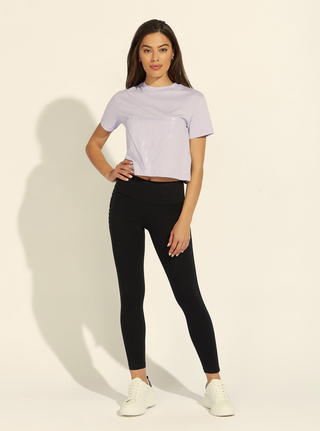 Eco Lilac Purple Adele Logo Crop T-Shirt