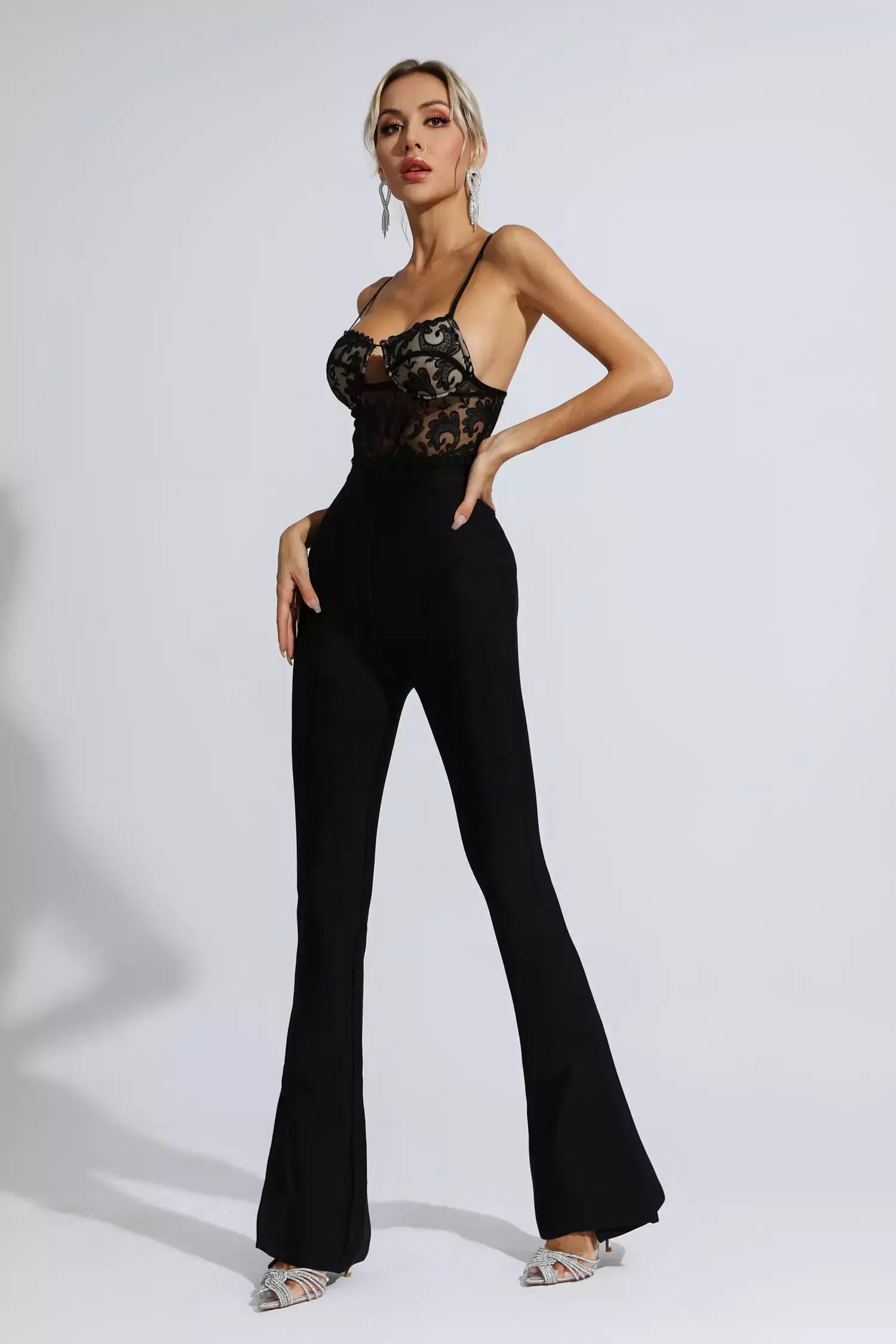 Veronica Black Lace Bandage Jumpsuit Veronica Black Lace Bandage Jumpsuit