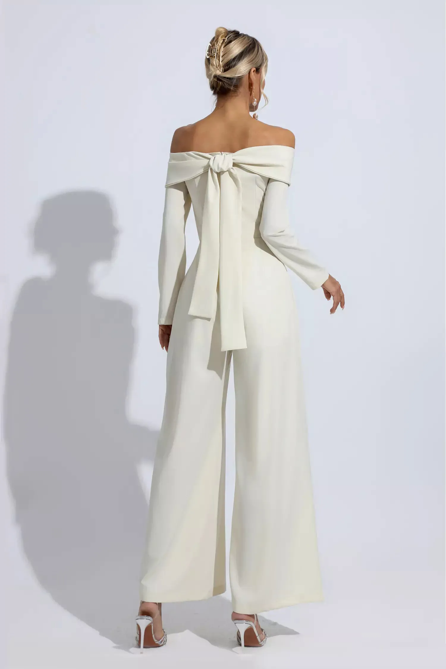 Cassidy Apricot Off Shoulder Drape Jumpsuit Cassidy Apricot Off Shoulder Drape Jumpsuit