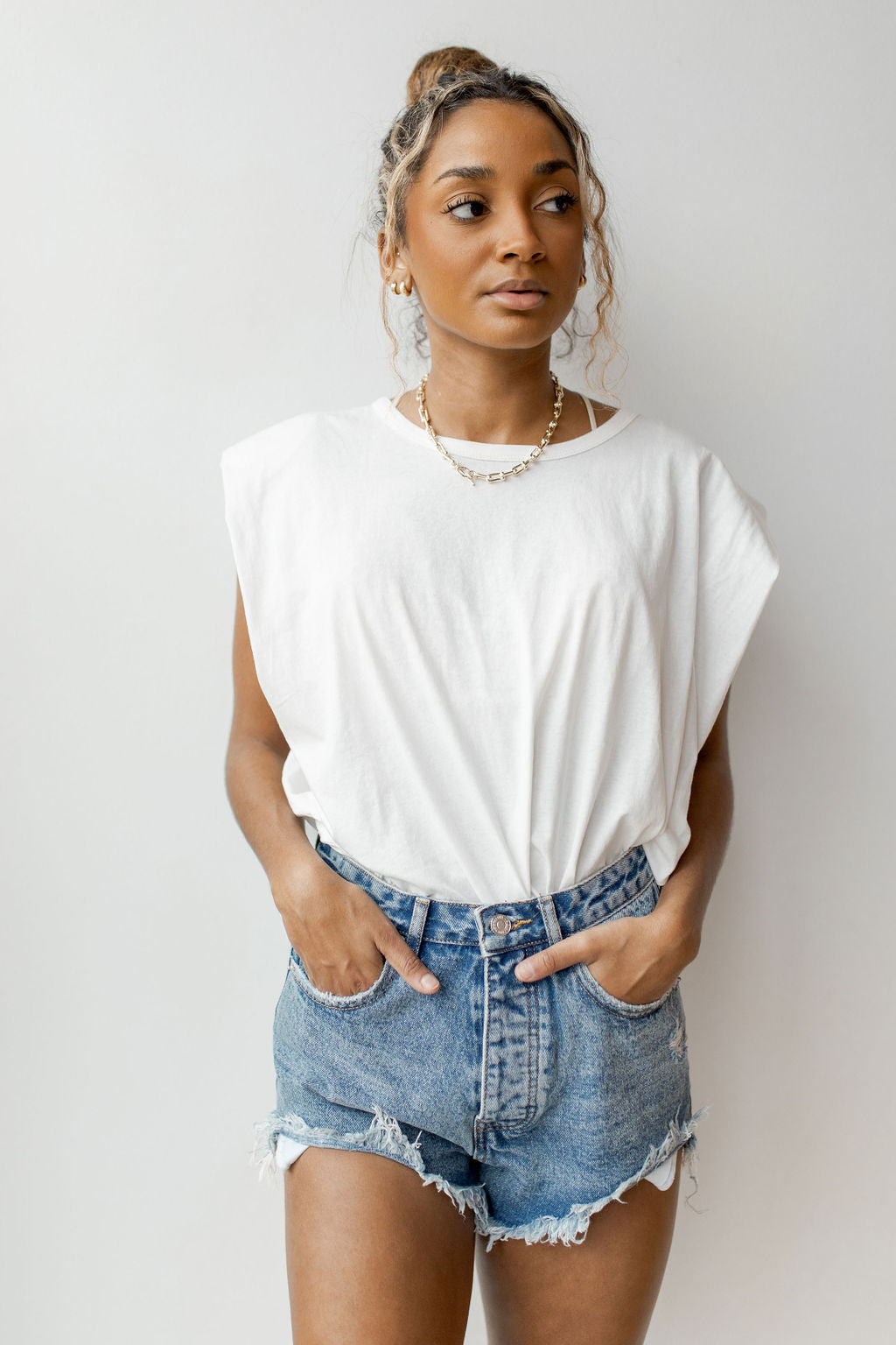 hopeful high rise denim shorts hopeful high rise denim shorts