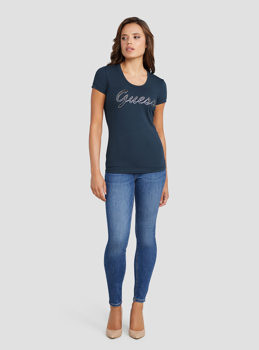 Eco Blackened Blue Adriana Logo T-Shirt Eco Blackened Blue Adriana Logo T-Shirt