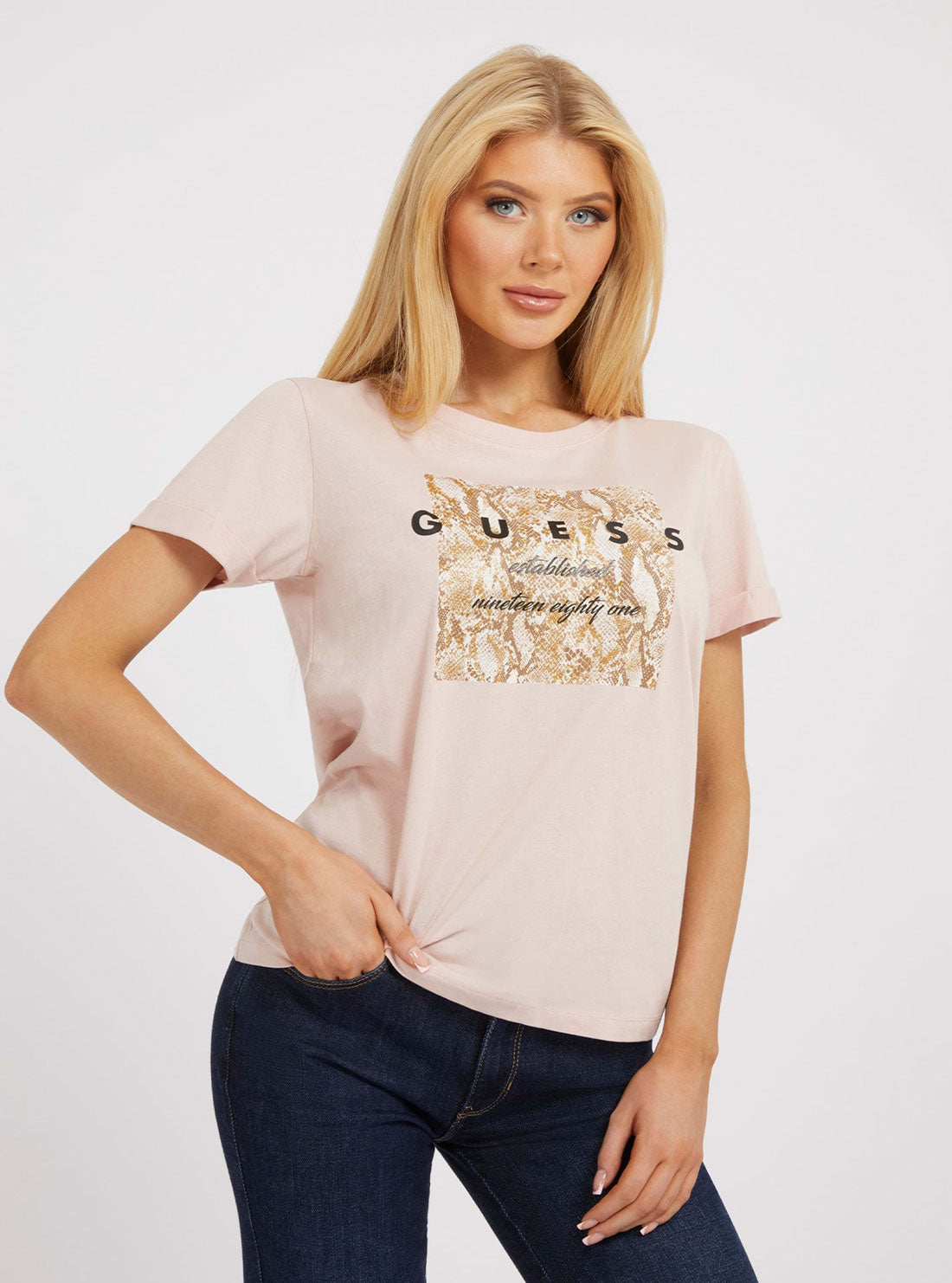 Light Pink Python Print T-Shirt Light Pink Python Print T-Shirt