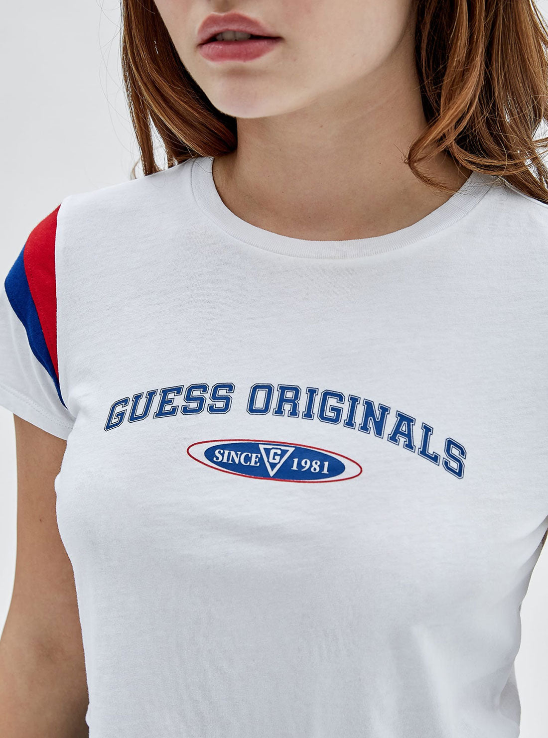 Guess Originals White Natashia Crop Baby T-Shirt Guess Originals White Natashia Crop Baby T-Shirt