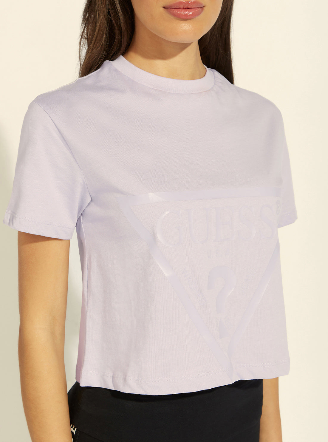 Eco Lilac Purple Adele Logo Crop T-Shirt Eco Lilac Purple Adele Logo Crop T-Shirt