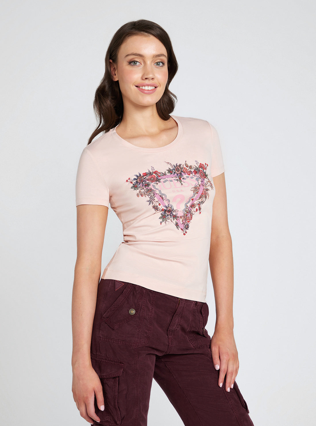 Eco Light Pink Flower Triangle Logo T-Shirt Eco Light Pink Flower Triangle Logo T-Shirt