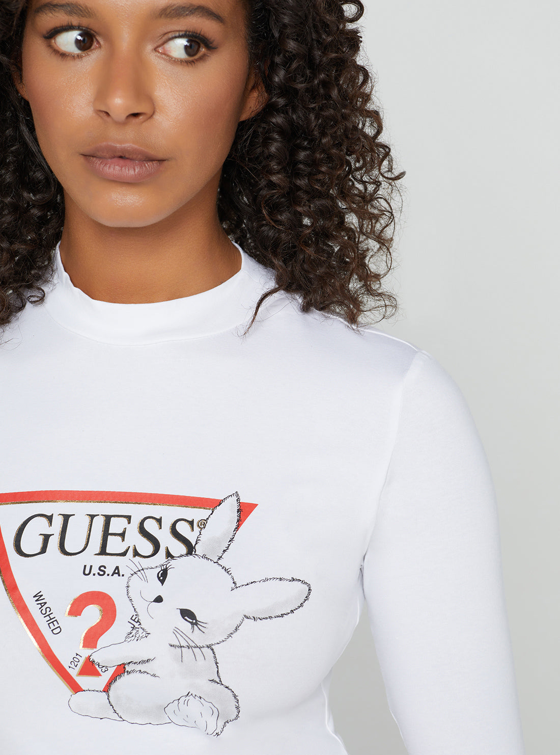 White Golden Rabbit Cropped Logo T-Shirt White Golden Rabbit Cropped Logo T-Shirt