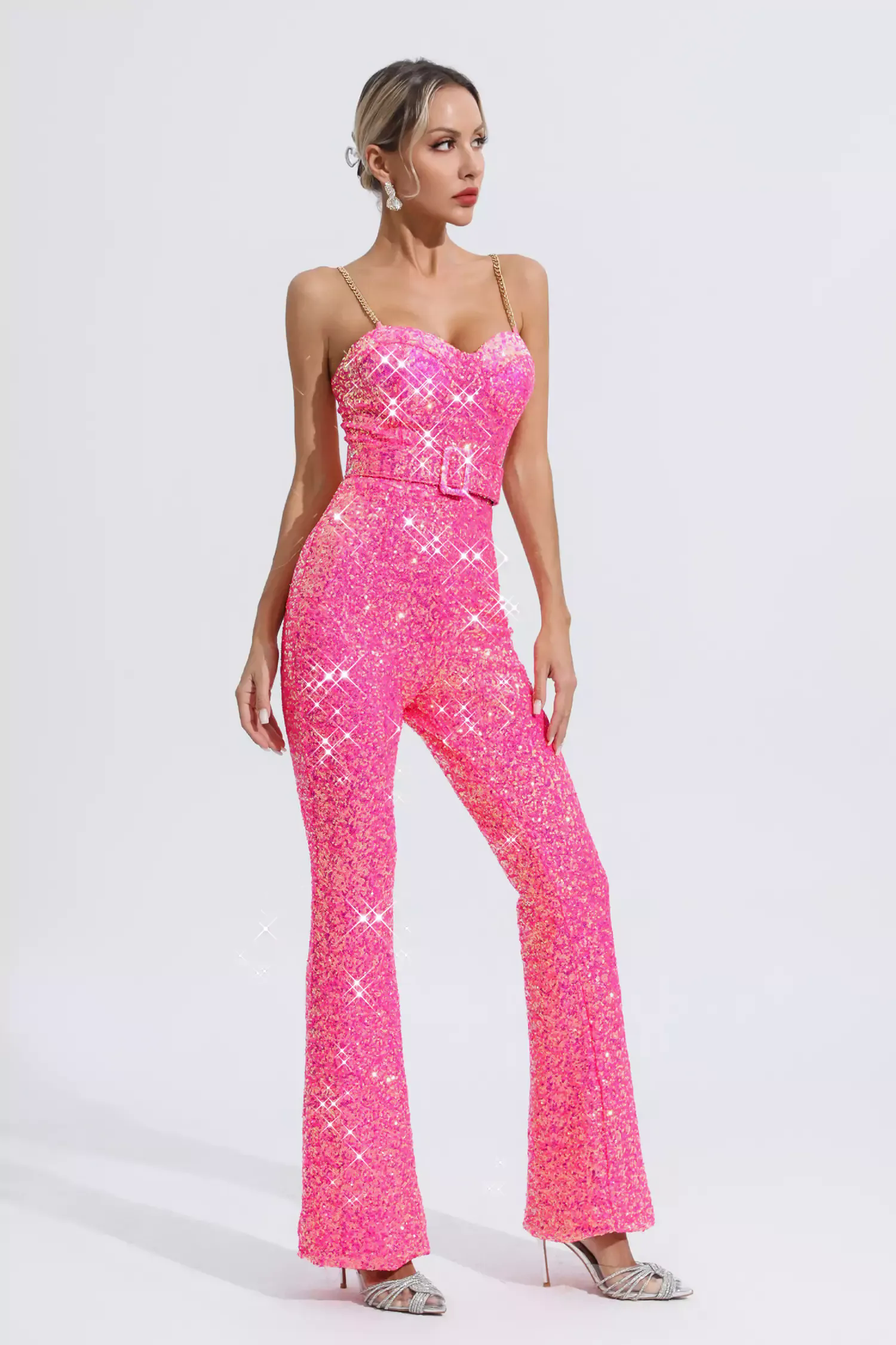 Fallon Rose Red Sequins Jumpsuit Fallon Rose Red Sequins Jumpsuit
