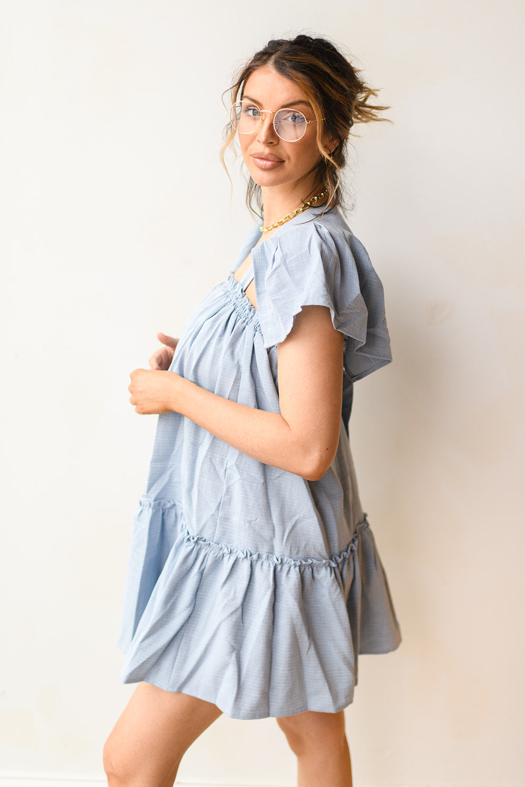 flutter babydoll mini dress flutter babydoll mini dress